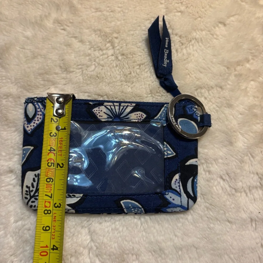 Vera Bradley ID Case Tropics Tapestry with Keyring Blue White Purple ZipUp - Picture 11 of 11